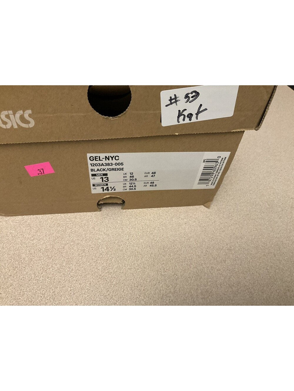New! Mens Asics Gel NYC Black/Greige Athletic Shoes. Size 13. Awesome Shoes! - Picture 4 of 10